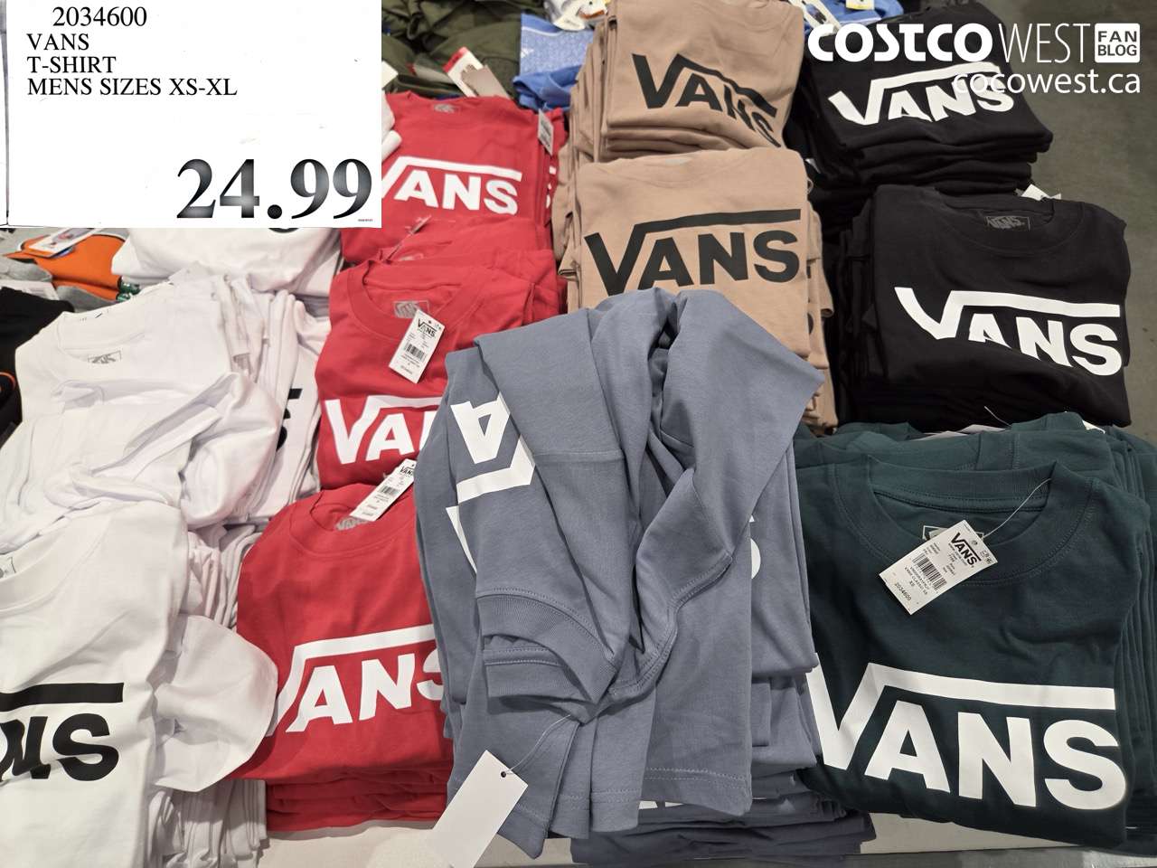 2034600 VANS T-SHIRT MENS SIZES XS-XL $24.99