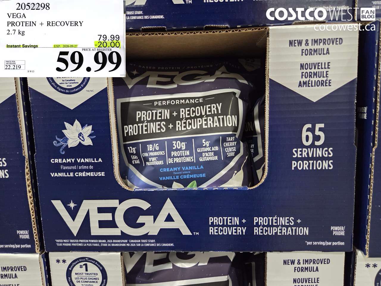 2052298 VEGA PROTEIN + RECOVERY 2.7 KG ($20.00 INSTANT SAVINGS EXPIRES ON 2026-09-27) $59.99