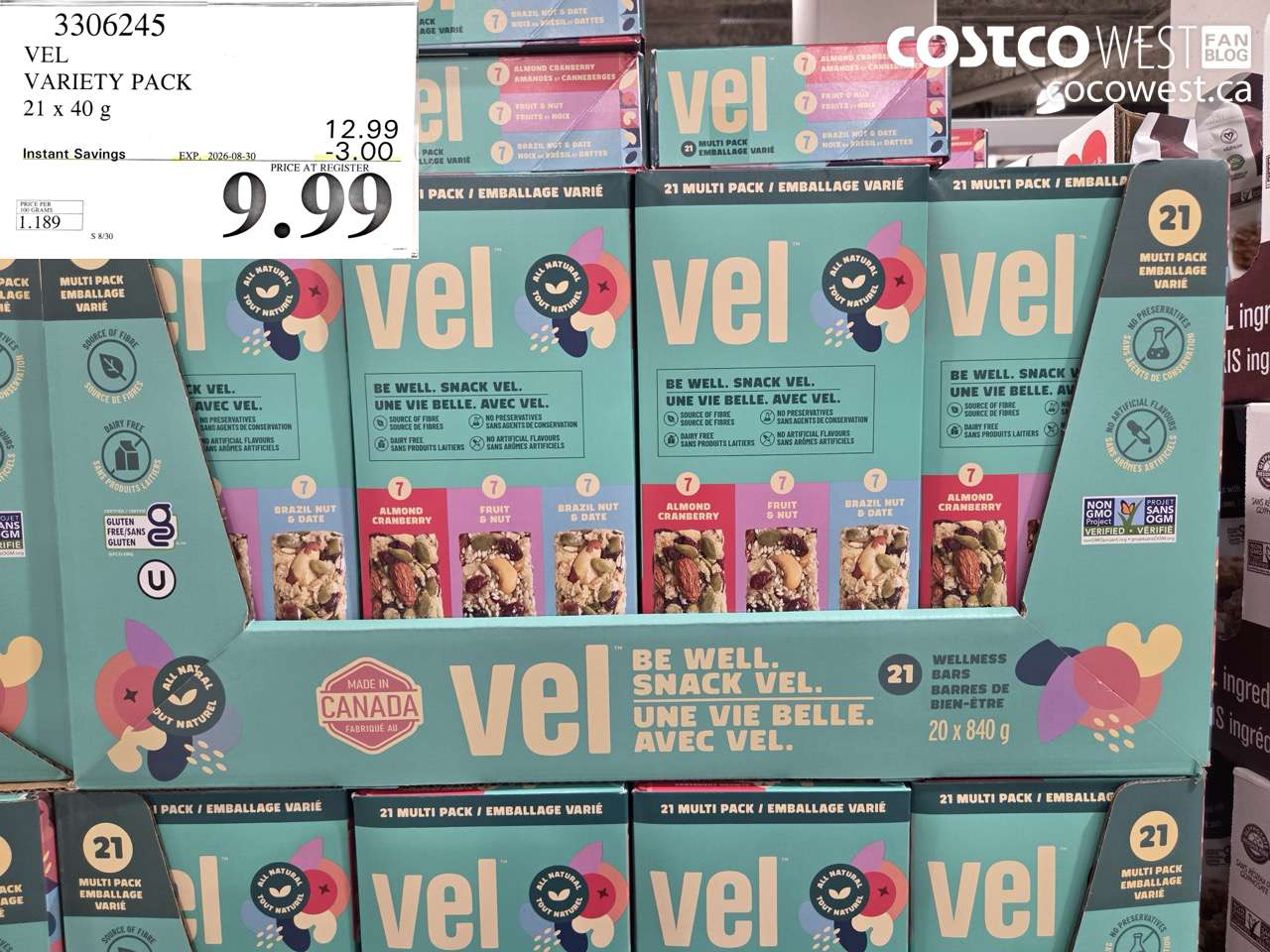 3306245 VEL VARIETY PACK 21 X 40 G ($3.00 INSTANT SAVINGS EXPIRES ON 2026-08-30) $9.99