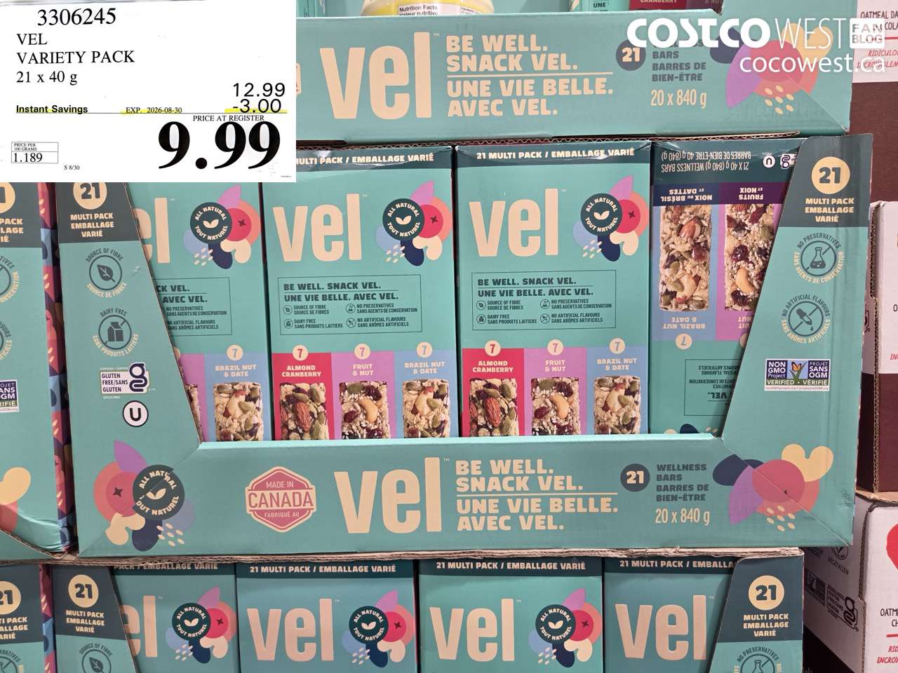 3306245 VEL VARIETY PACK 21 X 40 G ($3.00 INSTANT SAVINGS EXPIRES ON 2026-08-30) $9.99