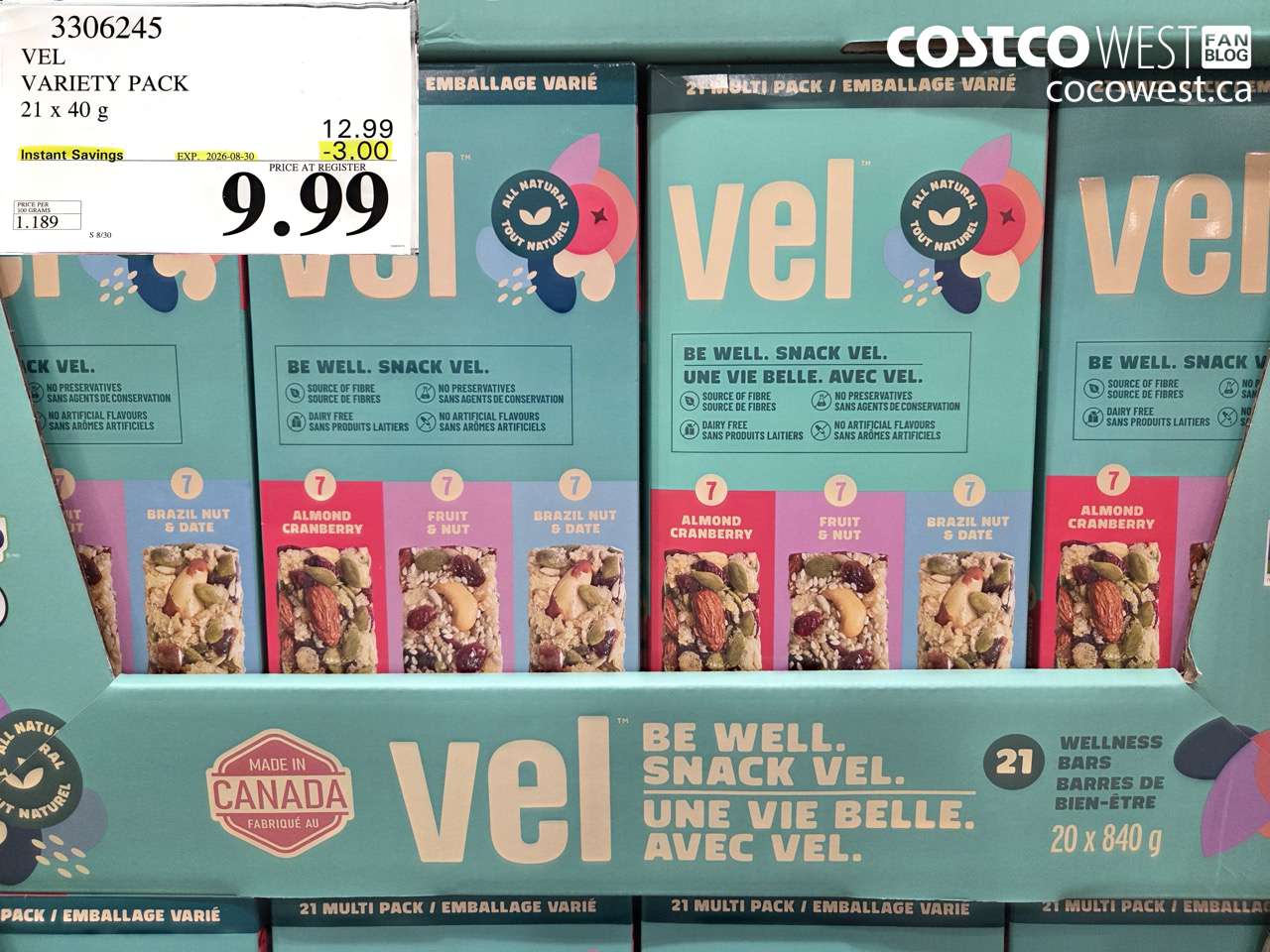 3306245 VEL VARIETY PACK 21 X 40 G ($3.00 INSTANT SAVINGS EXPIRES ON 2026-08-30) $9.99