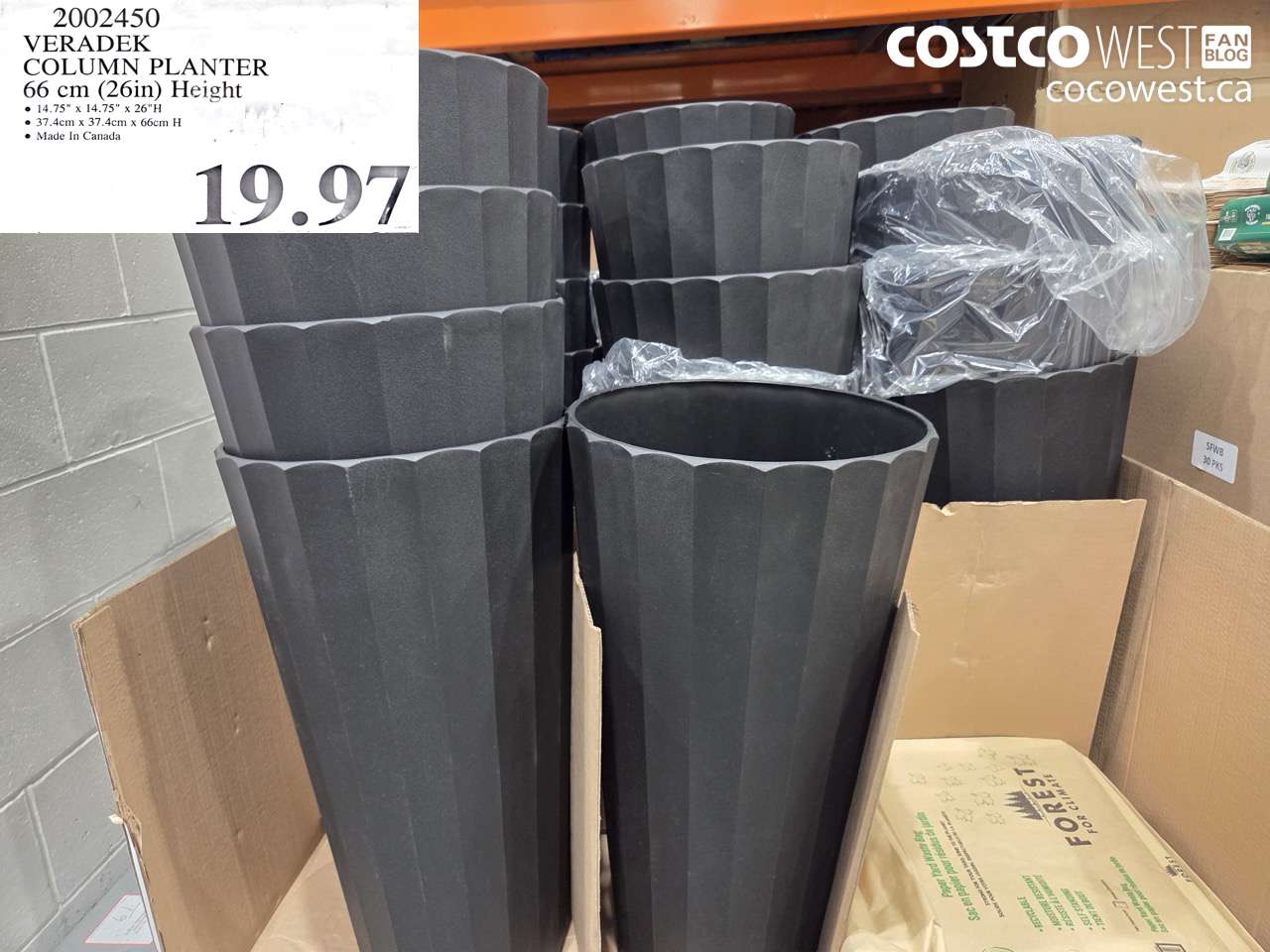 2002450 VERADEK COLUMN PLANTER 66 CM (26IN) HEIGHT $19.97