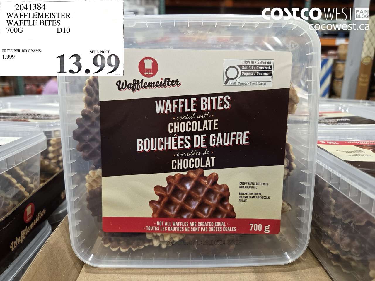 2041384 WAFFLEMEISTER WAFFLE BITES 700G $13.99