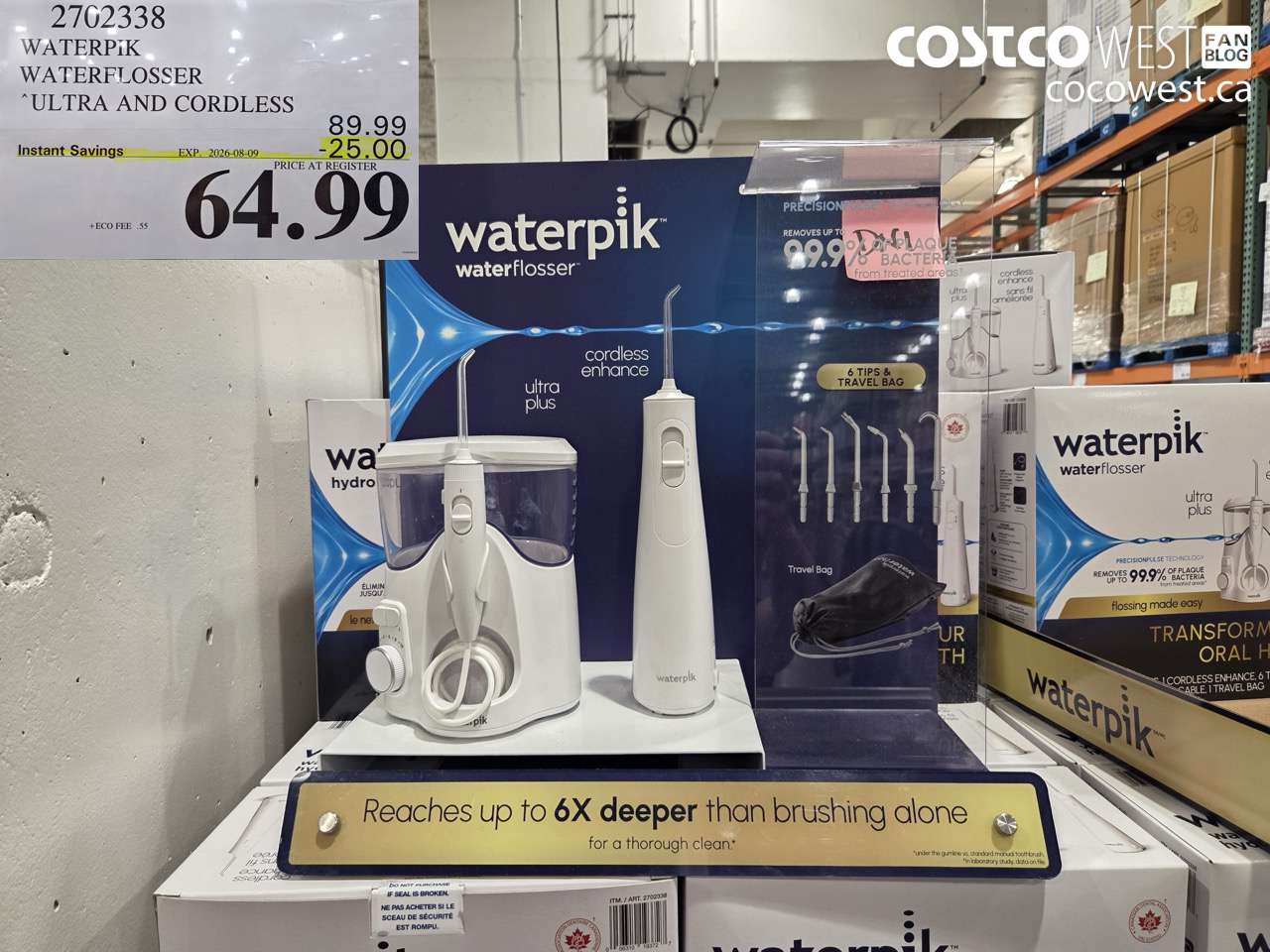 2702338 WATERPIK WATERFLOSSER ULTRA AND CORDLESS ($25.00 INSTANT SAVINGS EXPIRES ON 2026-08-09) $64.99
