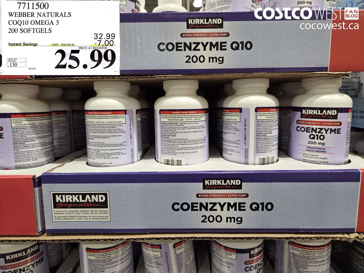 7711500 WEBBER NATURALS COQ10 OMEGA 3 200 SOFTGELS ($7.00 INSTANT SAVINGS EXPIRES ON 2026-08-30) $25.99