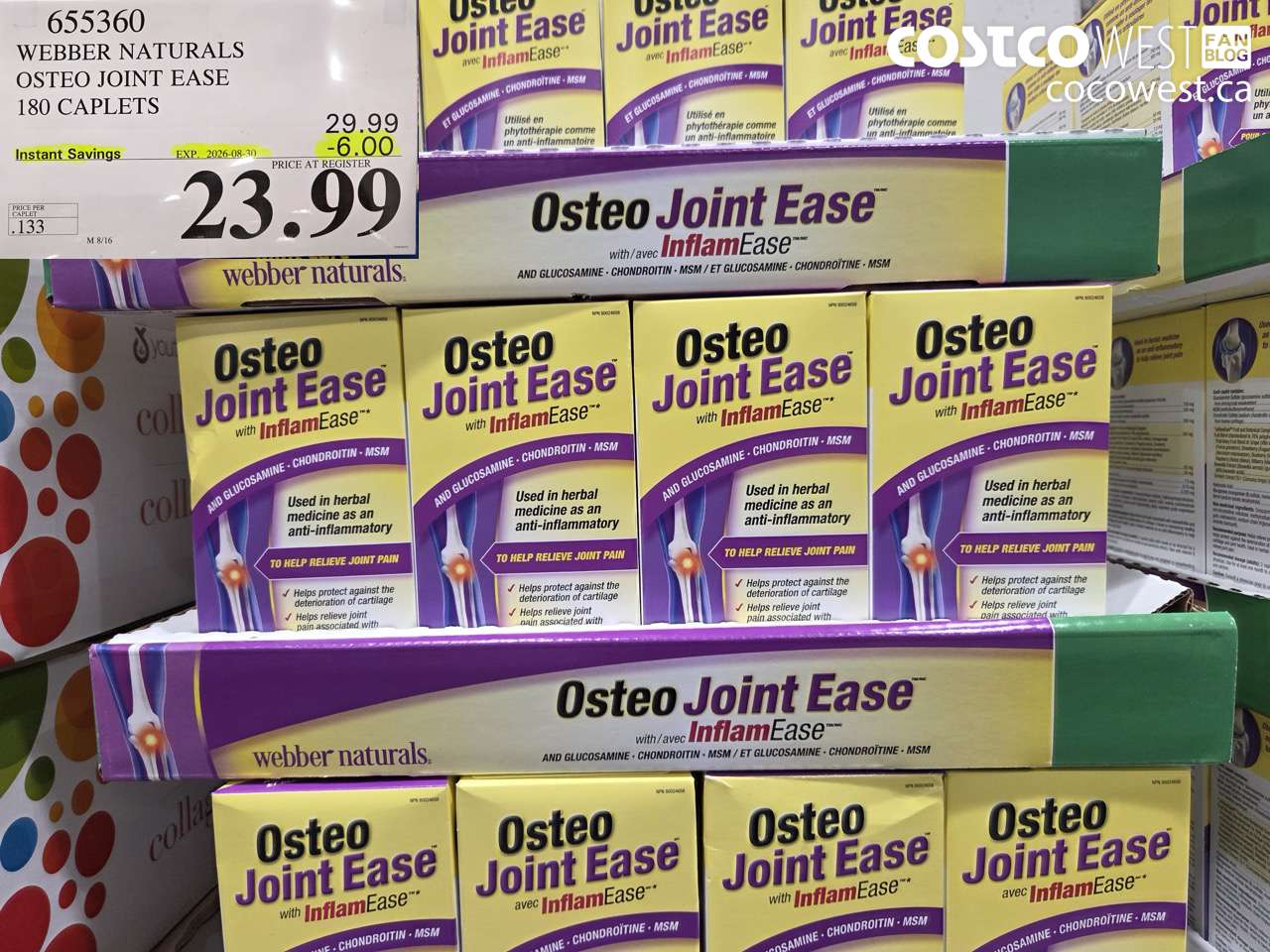 655360 WEBBER NATURALS OSTEO JOINT EASE 180 CAPLETS ($6.00 INSTANT SAVINGS EXPIRES ON 2026-08-30) $23.99