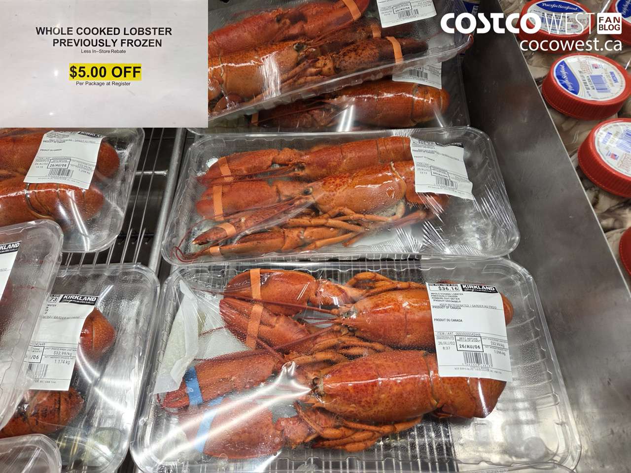 42448 WHOLE COOKED LOBSTER PREVIOUSLY FROZEN ($5.00 INSTANT SAVINGS)