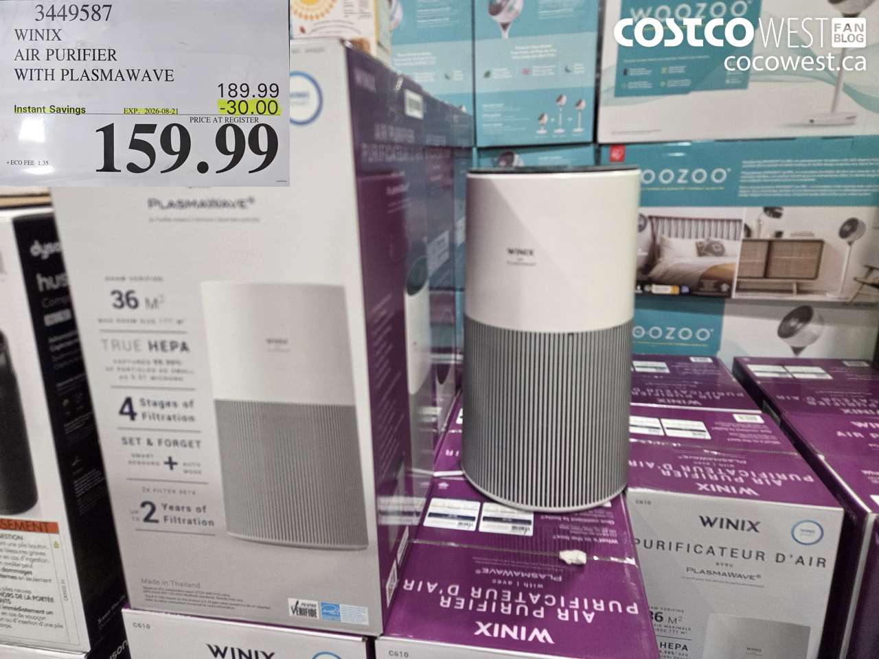 3449587 WINIX AIR PURIFIER WITH PLASMAWAVE ($30.00 INSTANT SAVINGS EXPIRES ON 2026-08-21) $159.99