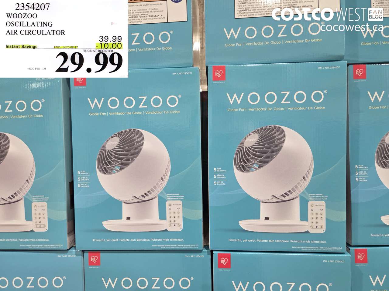 2354207 WOOZOO OSCILLATING AIR CIRCULATOR ($10.00 INSTANT SAVINGS EXPIRES ON 2026-08-17) $29.99