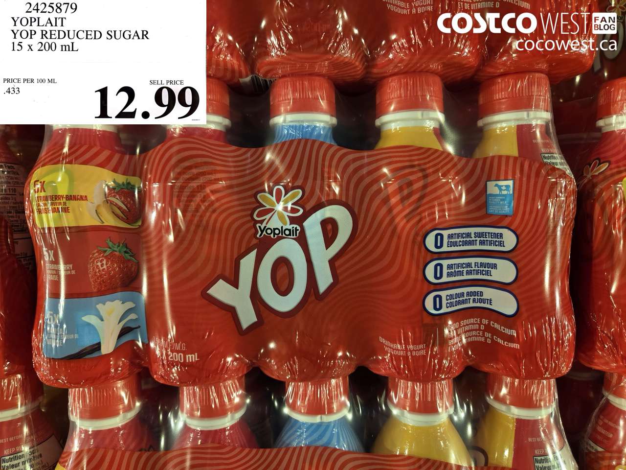 2425879 YOPLAIT YOP REDUCED SUGAR 15 X 200 ML $12.99