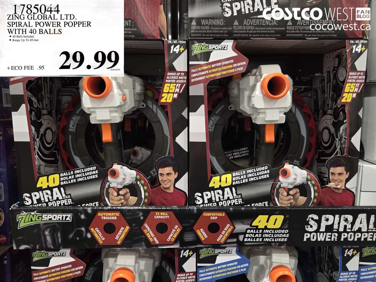 1785044 ZING GLOBAL LTD. SPIRAL POWER POPPER WITH 40 BALLS $29.99
