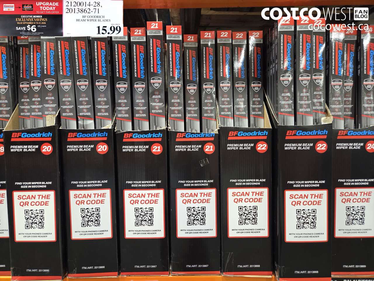 2120014 (2120014-28 AND 2013862-71) BF GOODRICH BEAM WIPER BLADES ($6.00 INSTANT SAVINGS EXPIRES ON 2026-09-27) $9.99