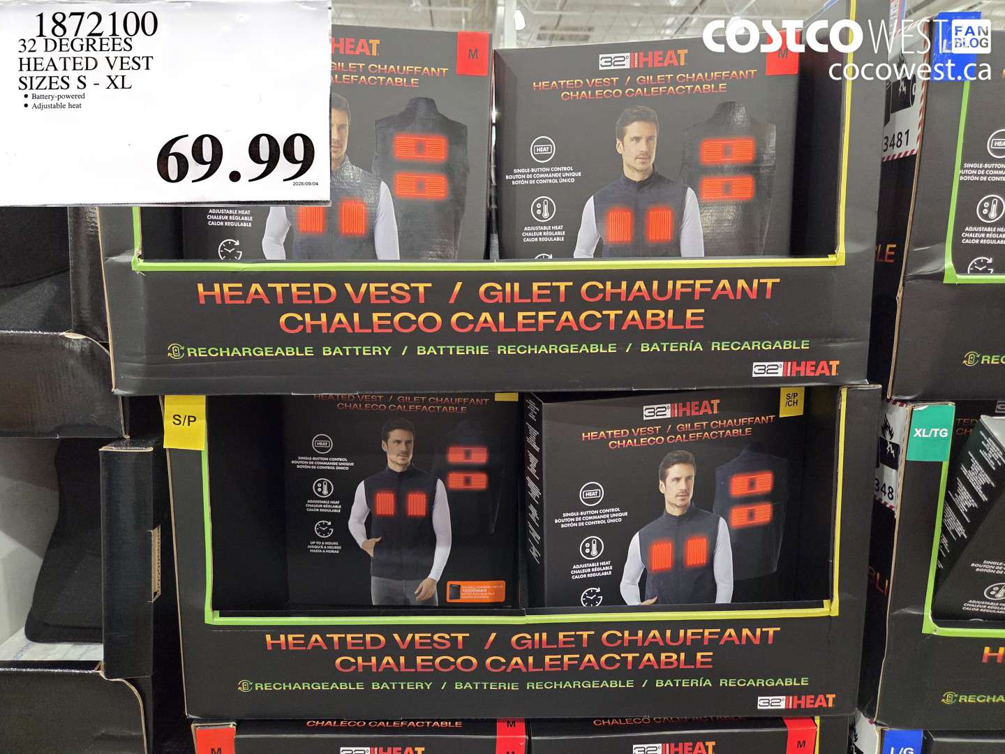 1872100 32 DEGREES HEATED VEST SIZES S - XL $69.99