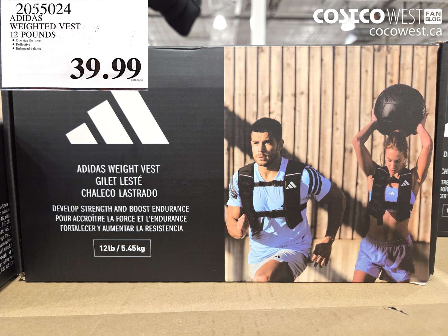 2055024 ADIDAS WEIGHTED VEST 12 POUNDS $39.99