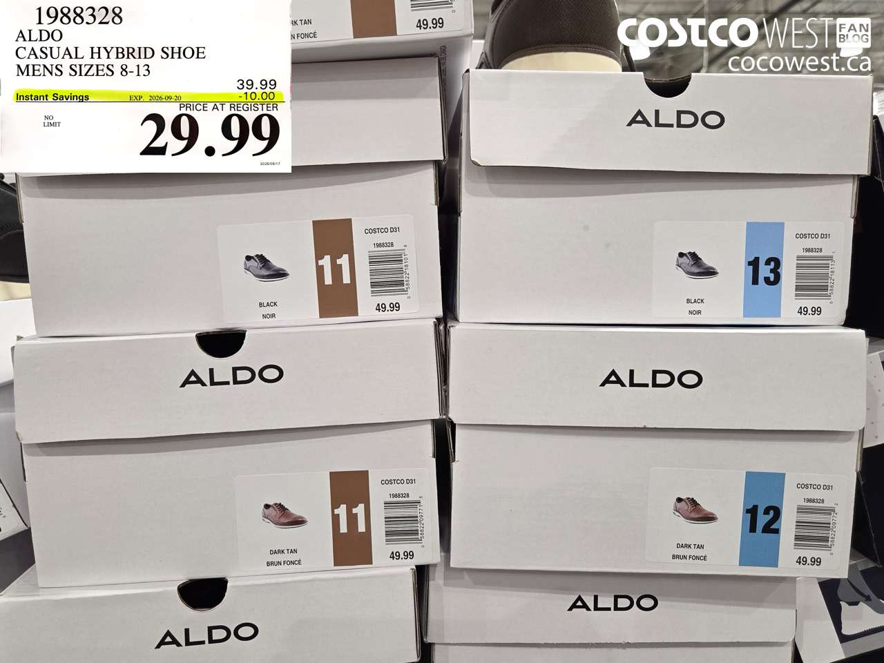 1988328 ALDO CASUAL HYBRID SHOE MENS SIZES 8-13 ($10.00 INSTANT SAVINGS EXPIRES ON 2026-09-20) $29.99