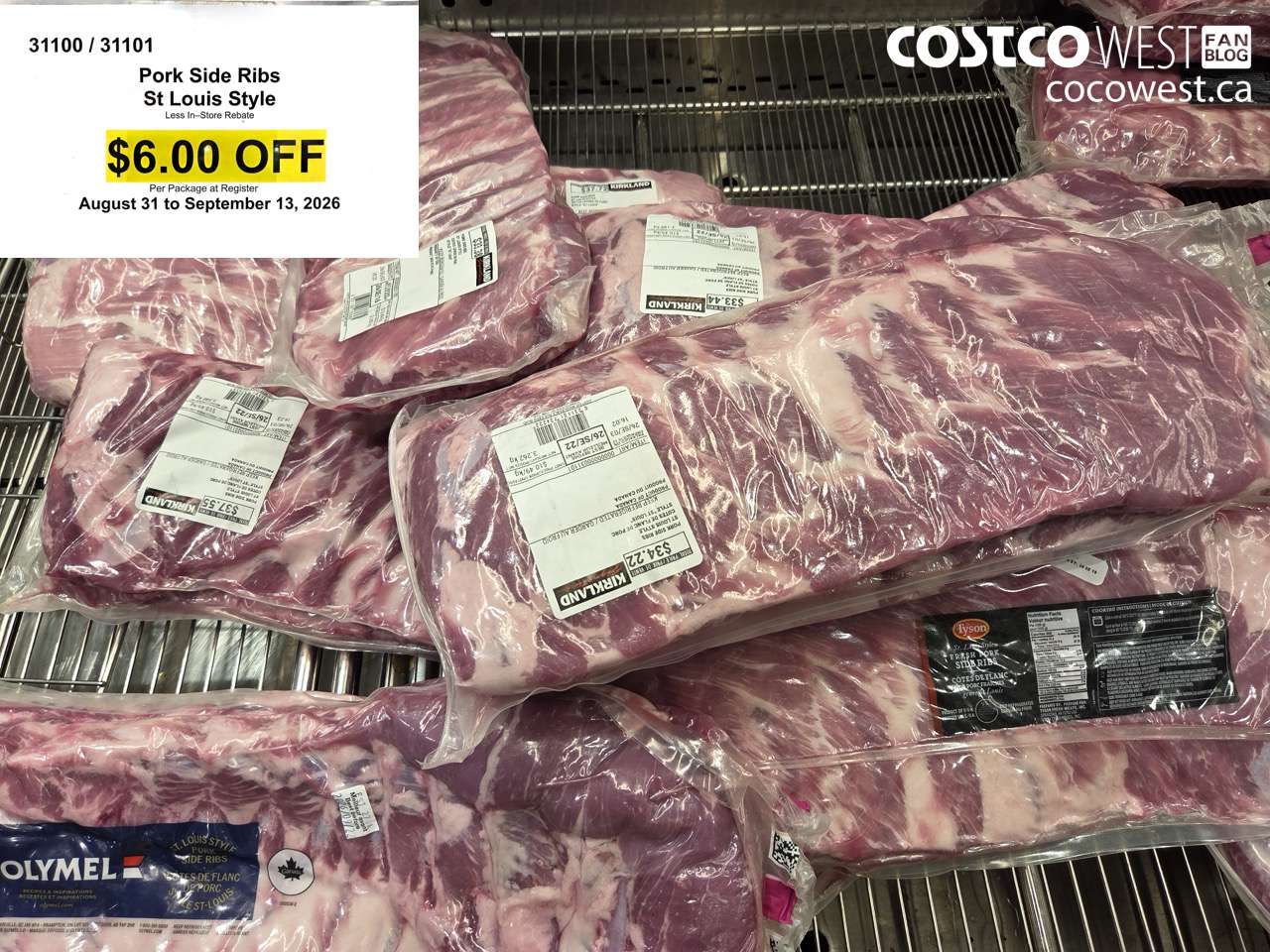 31100 (ALSO 31101) PORK SIDE RIBS ST LOUIS STYLE ($6.00 INSTANT SAVINGS EXPIRES ON 2026-09-13)