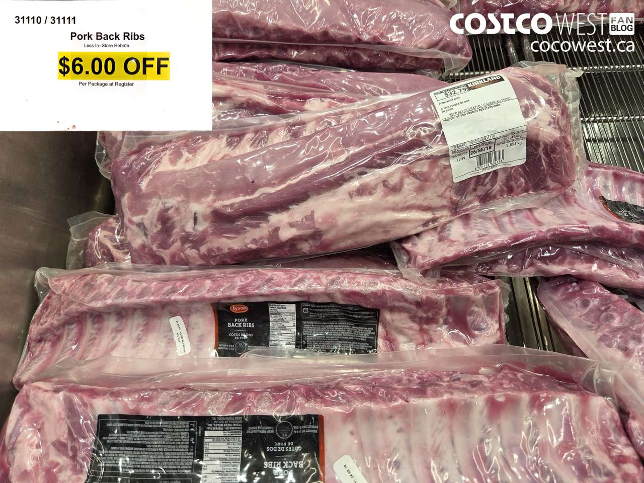 31110 (ALSO 31111) PORK BACK RIBS ($6.00 INSTANT SAVINGS)