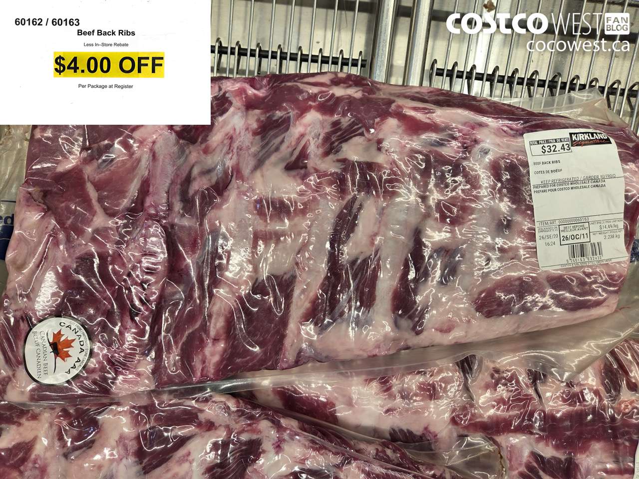 60162 (ALSO 60163) BEEF BACK RIBS ($4.00 INSTANT SAVINGS)