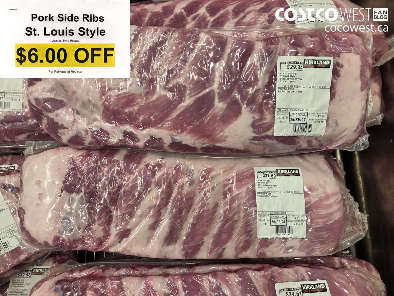 31100 (AND 31101) PORK SIDE RIBS ST. LOUIS STYLE ($6.00 INSTANT SAVINGS)