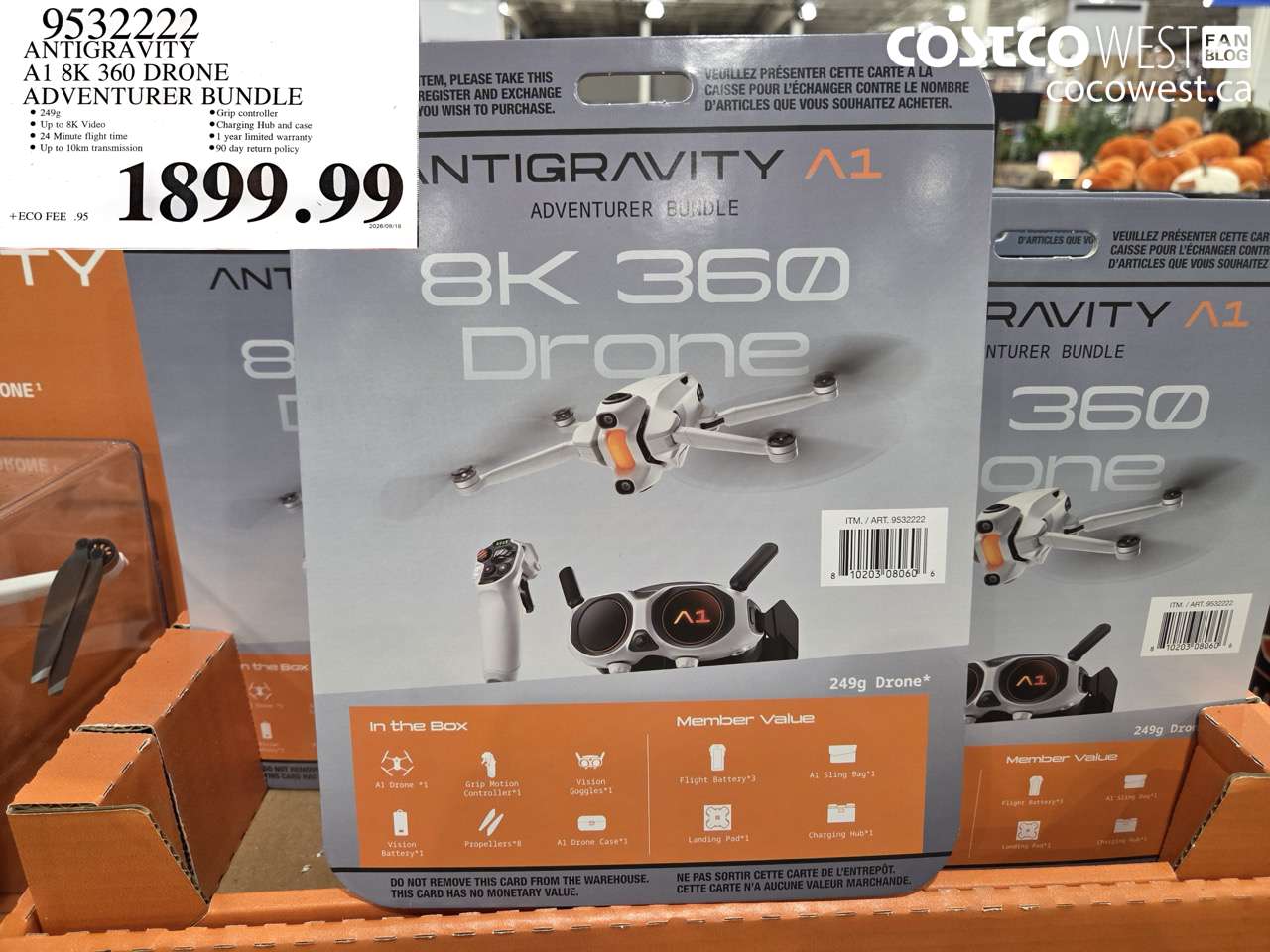 9532222 ANTIGRAVITY A1 8K 360 DRONE ADVENTURER BUNDLE $1899.99