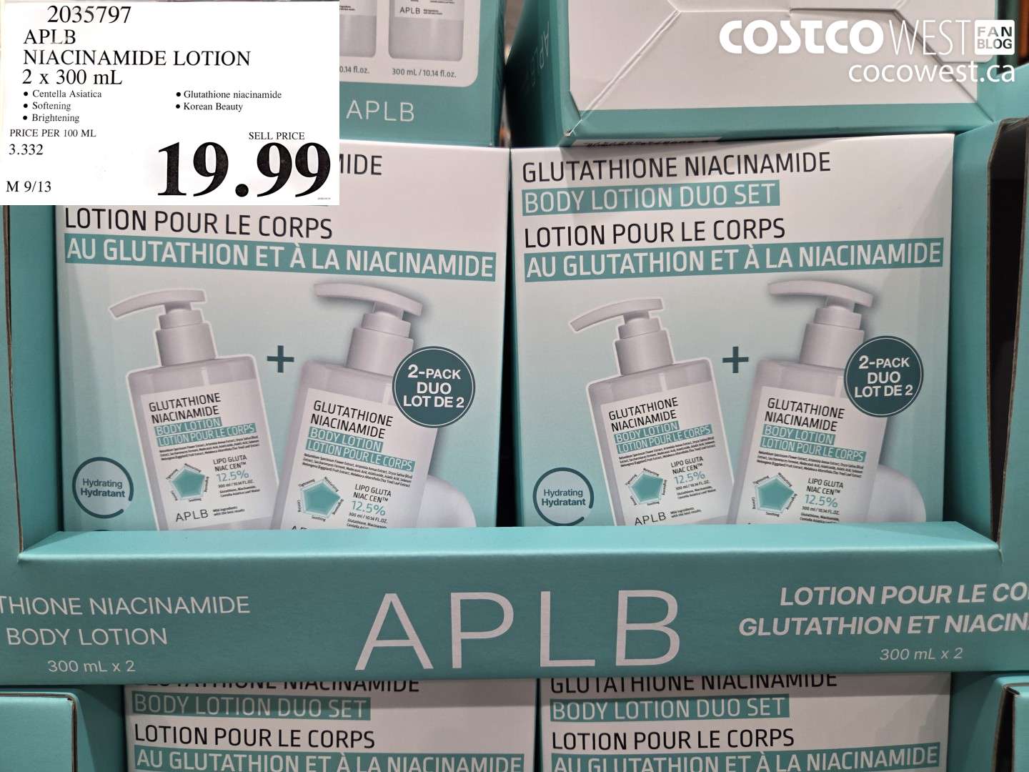 2035797 APLB NIACINAMIDE LOTION 2 X 300 ML $19.99