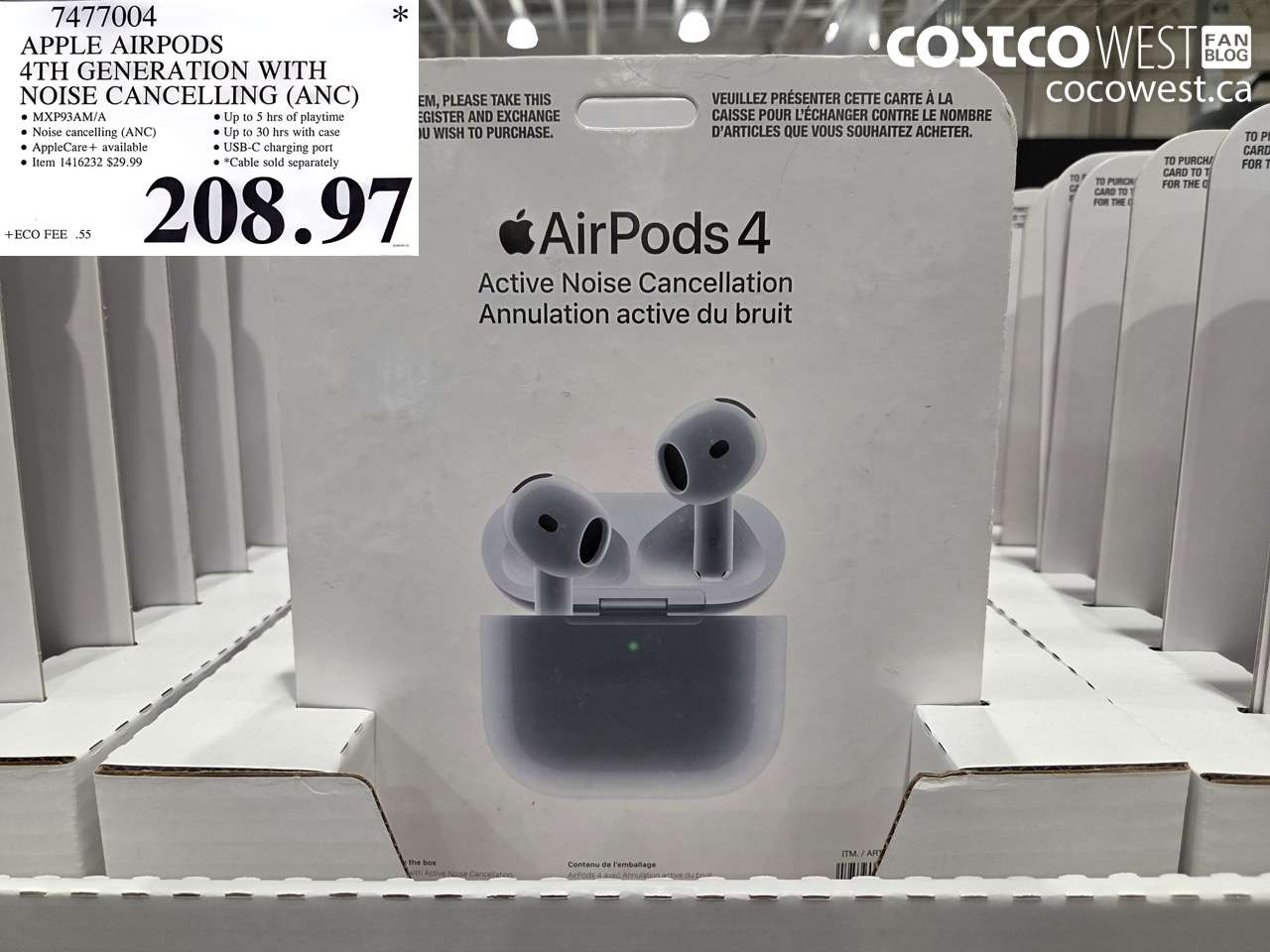 7477004 APPLE AIRPODS 4TH GENERATION WITH NOISE CANCELLING (ANC) $208.97