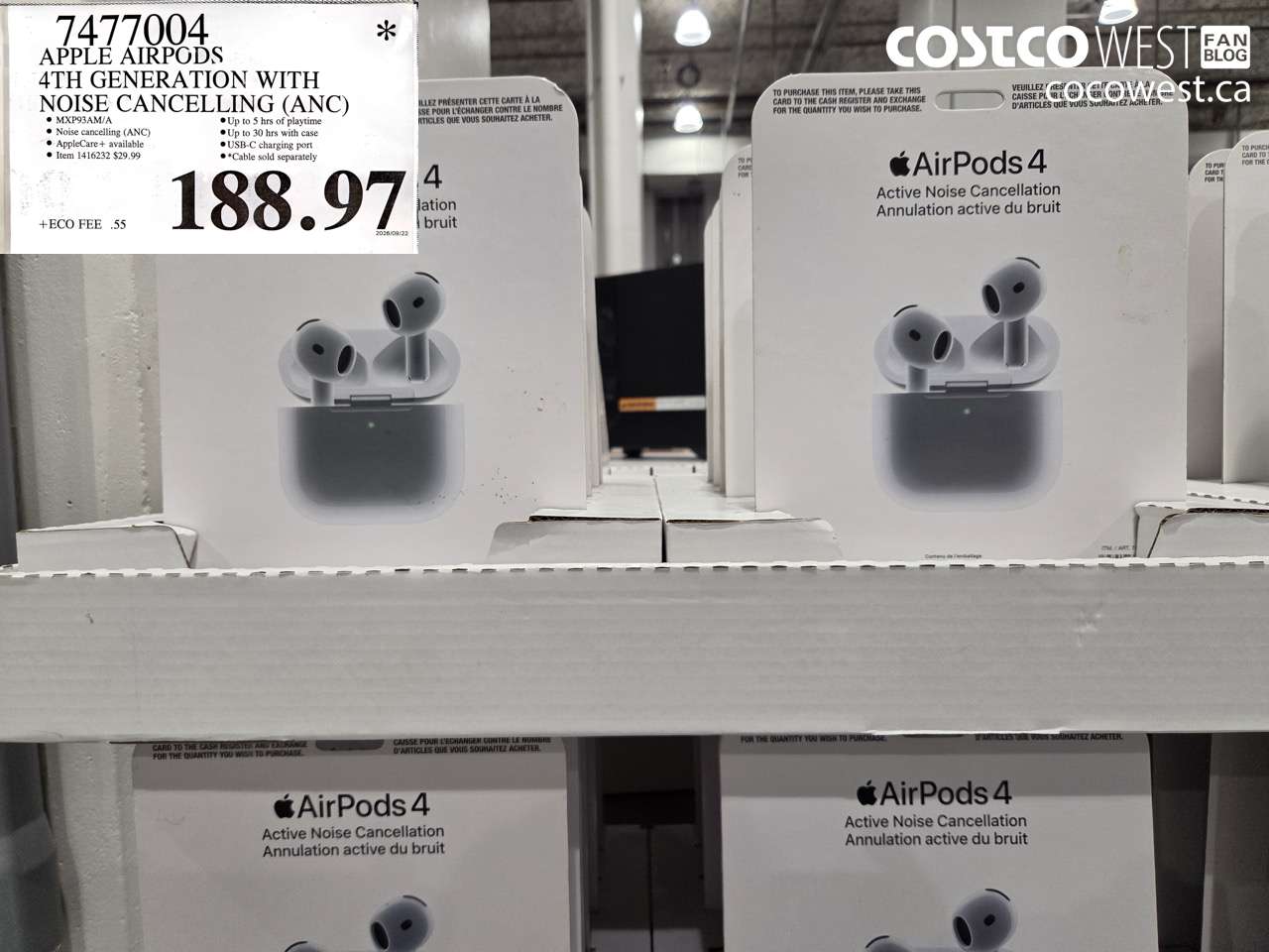7477004 APPLE AIRPODS 4TH GENERATION WITH NOISE CANCELLING (ANC) $188.97