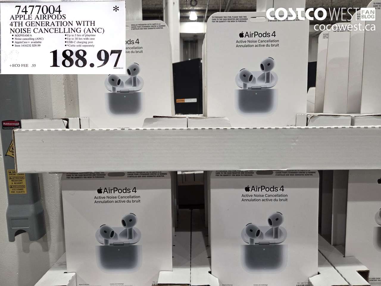 7477004 APPLE AIRPODS 4TH GENERATION WITH NOISE CANCELLING (ANC) $188.97