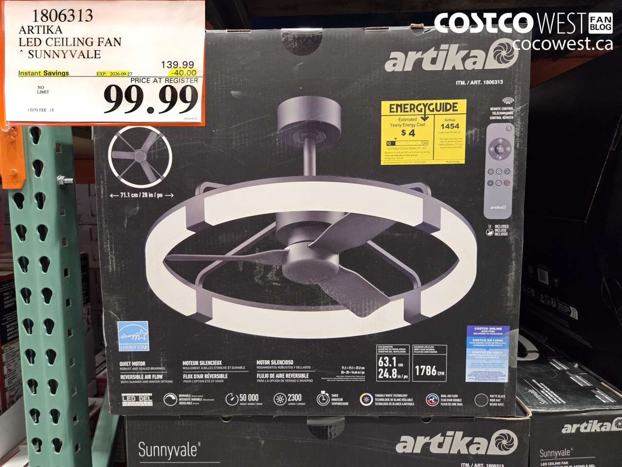 1806313 ARTIKA LED CEILING FAN SUNNYVALE ($40.00 INSTANT SAVINGS EXPIRES ON 2026-09-27) $99.99
