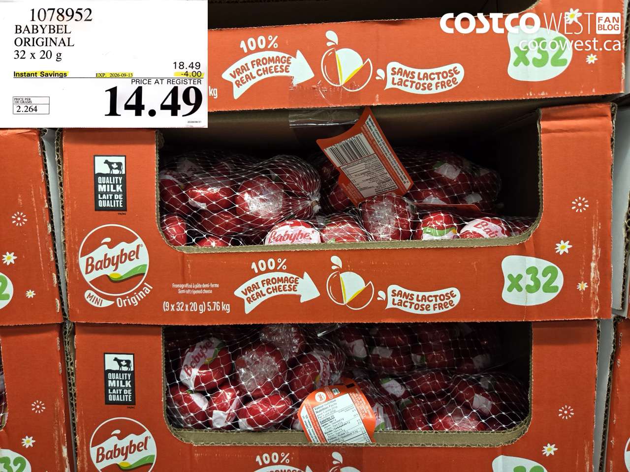 1078952 BABYBEL ORIGINAL 32 X 20 G ($4.00 INSTANT SAVINGS EXPIRES ON 2026-09-13) $14.49
