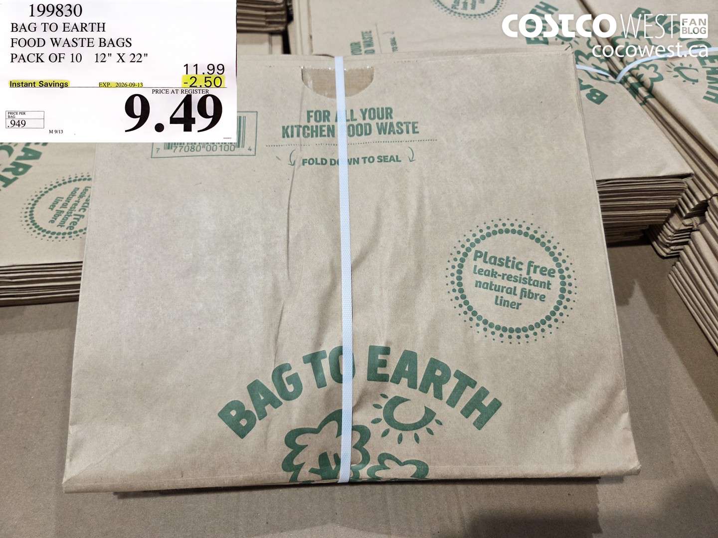 199830 BAG TO EARTH FOOD WASTE BAGS PACK OF 10 12