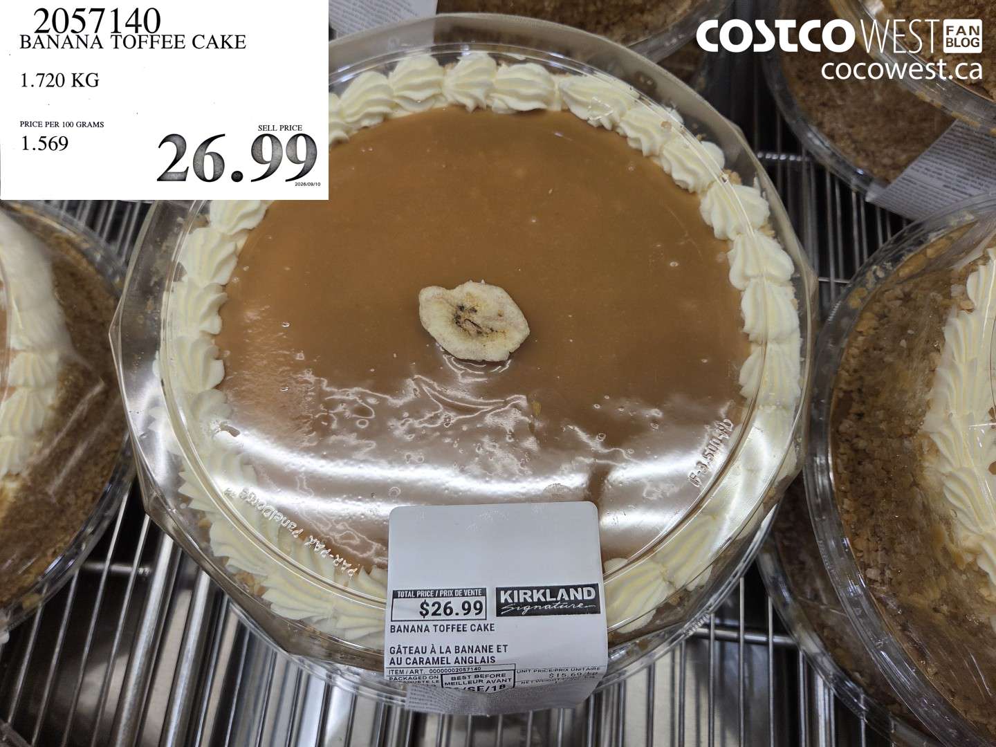 2057140 BANANA TOFFEE CAKE 1.720 KG $26.99