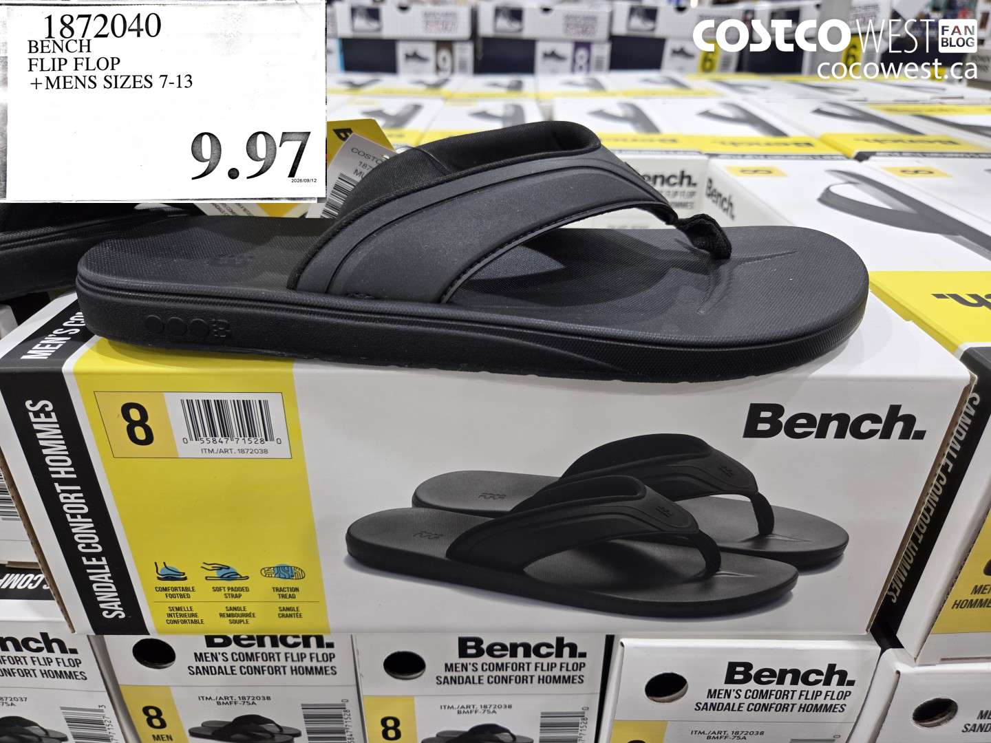 1872040 BENCH FLIP FLOP MENS SIZES 7-13 $9.97