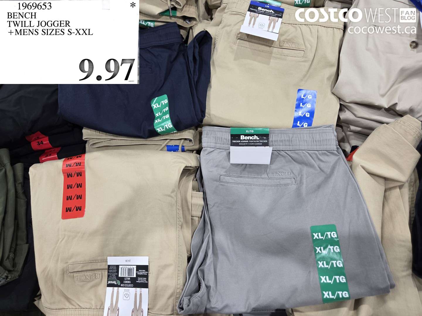 1969653 BENCH TWILL JOGGER + MENS SIZES S-XXL $9.97