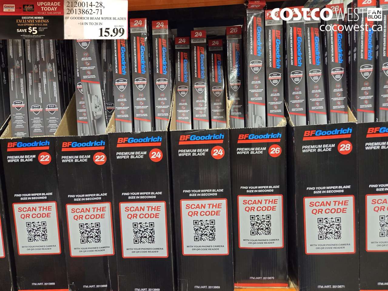 2120014 BF GOODRICH BEAM WIPER BLADES 14 IN TO 28 IN ($5.00 INSTANT SAVINGS EXPIRES ON 2026-09-27) $10.99