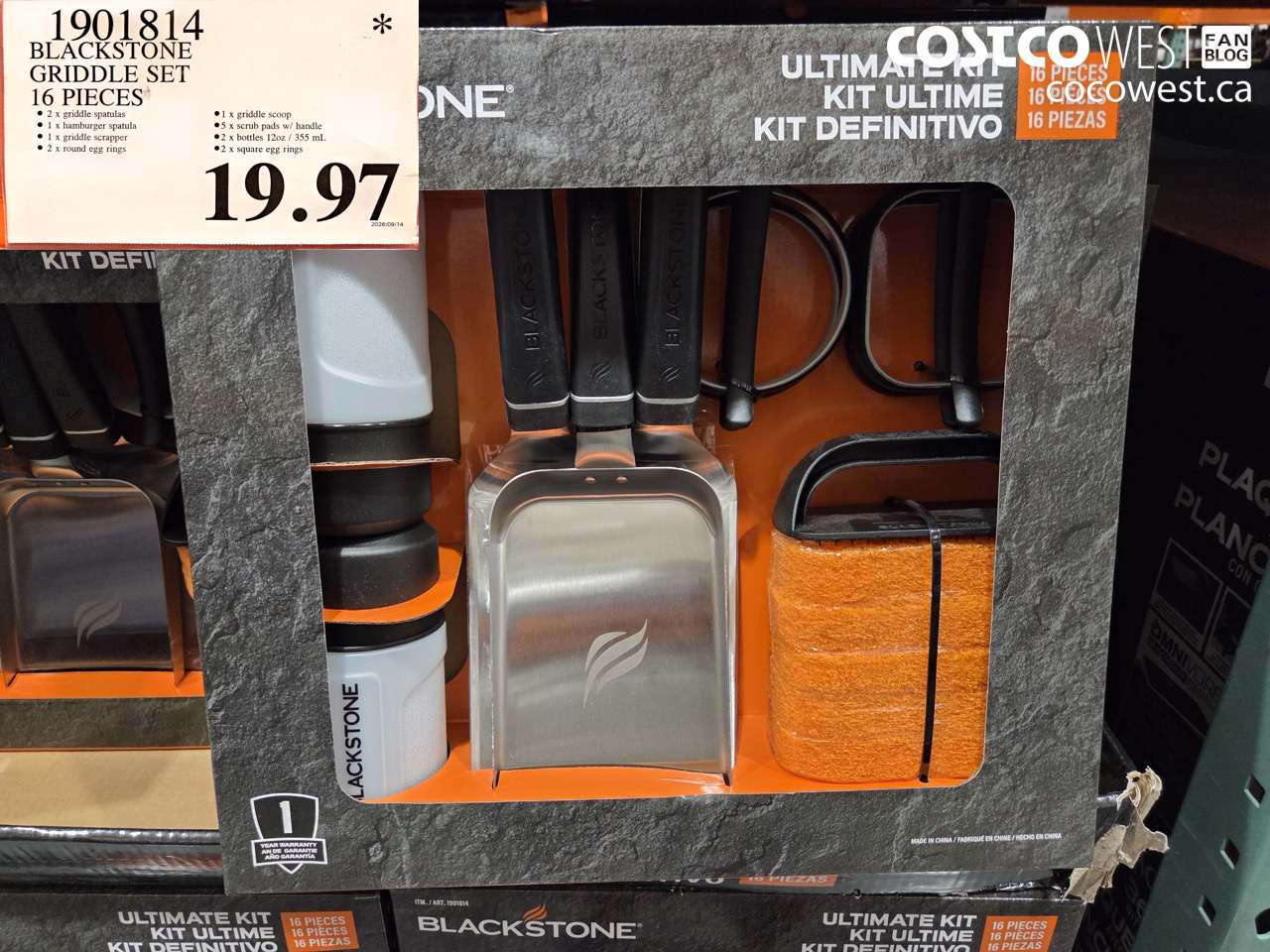 1901814 BLACKSTONE GRIDDLE SET 16 PIECES $19.97