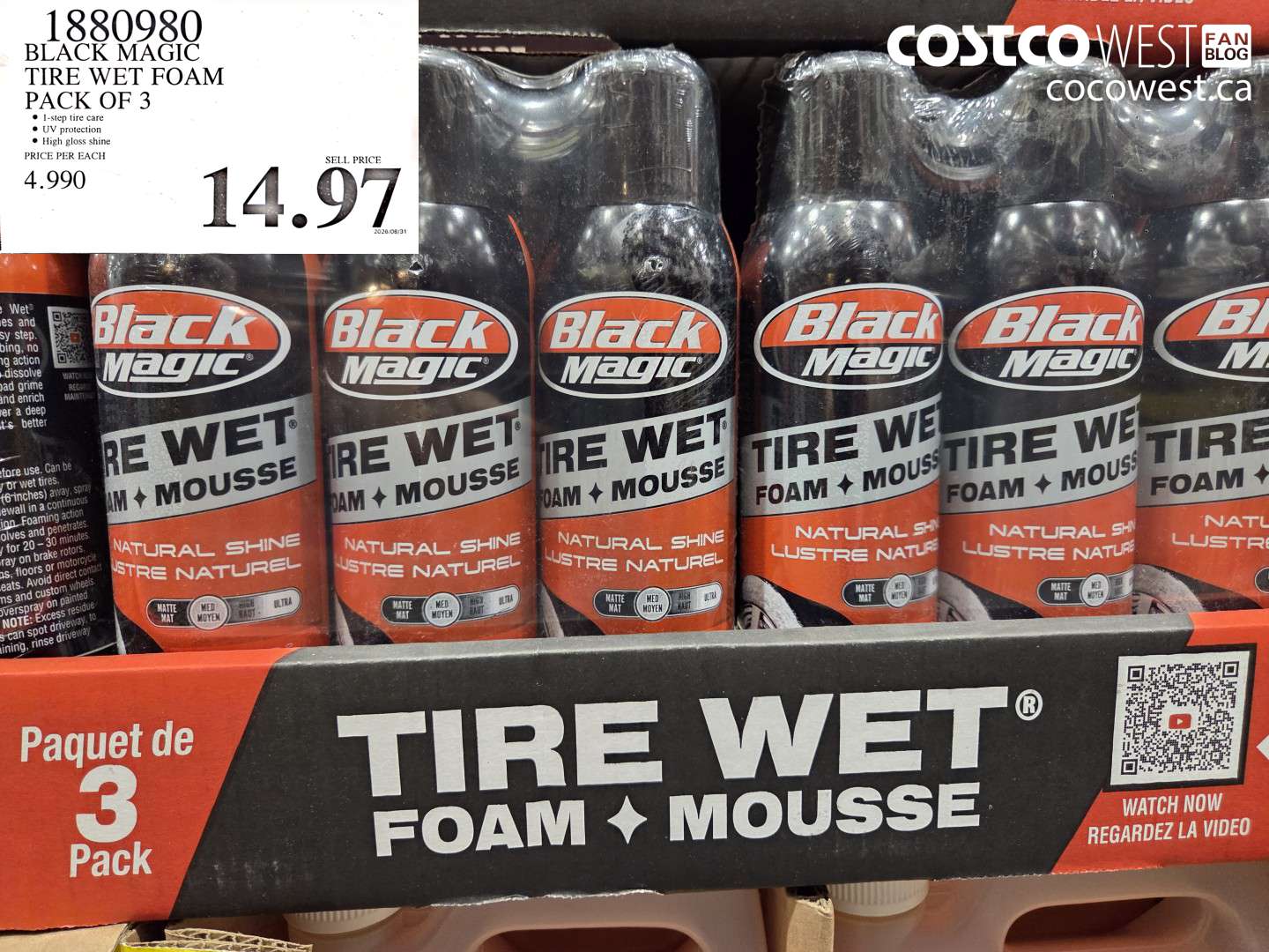 1880980 BLACK MAGIC TIRE WET FOAM PACK OF 3 $14.97