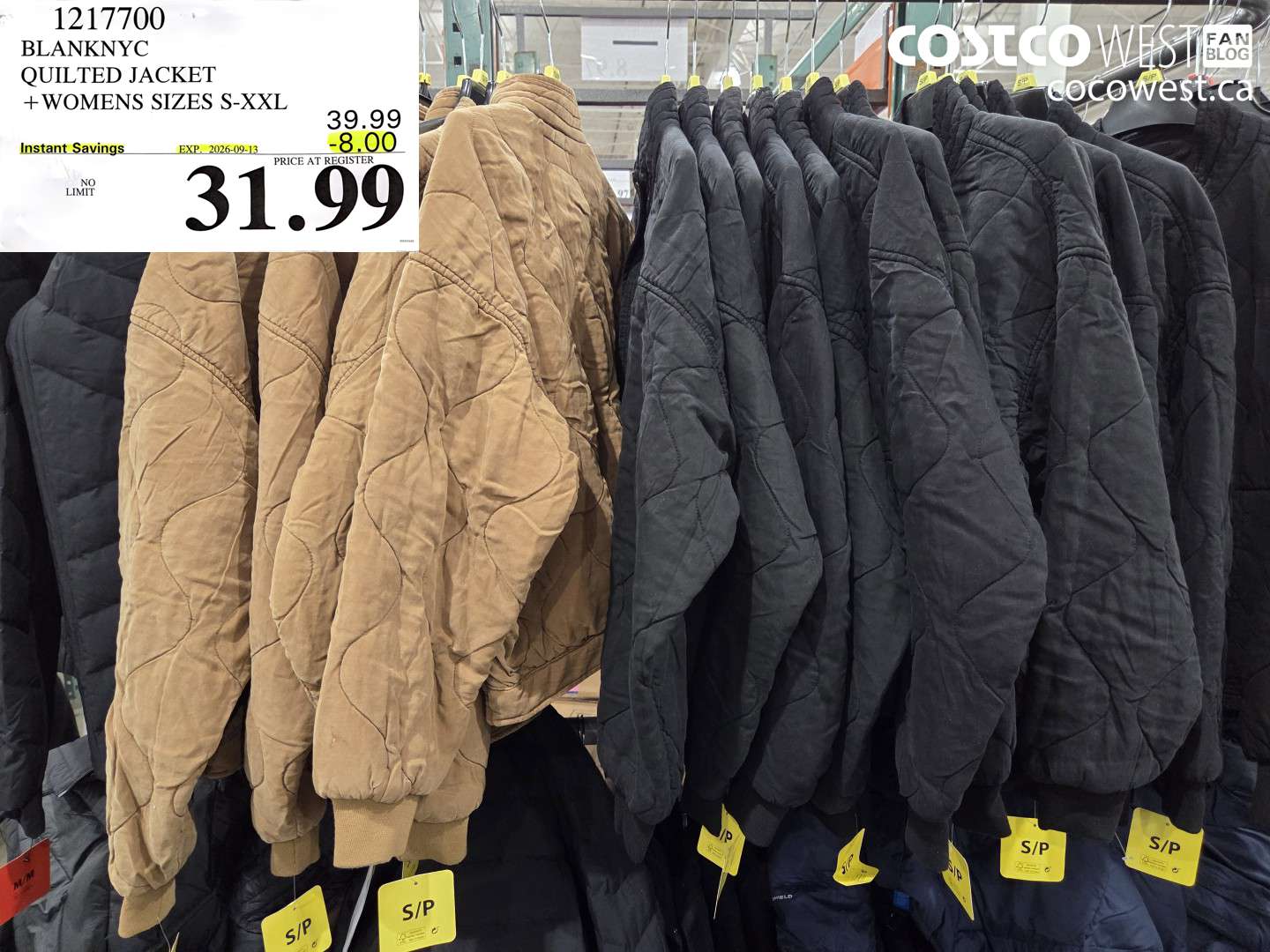 1217700 BLANKNYC QUILTED JACKET WOMENS SIZES S-XXL ($8.00 INSTANT SAVINGS EXPIRES ON 2026-09-13) $31.99