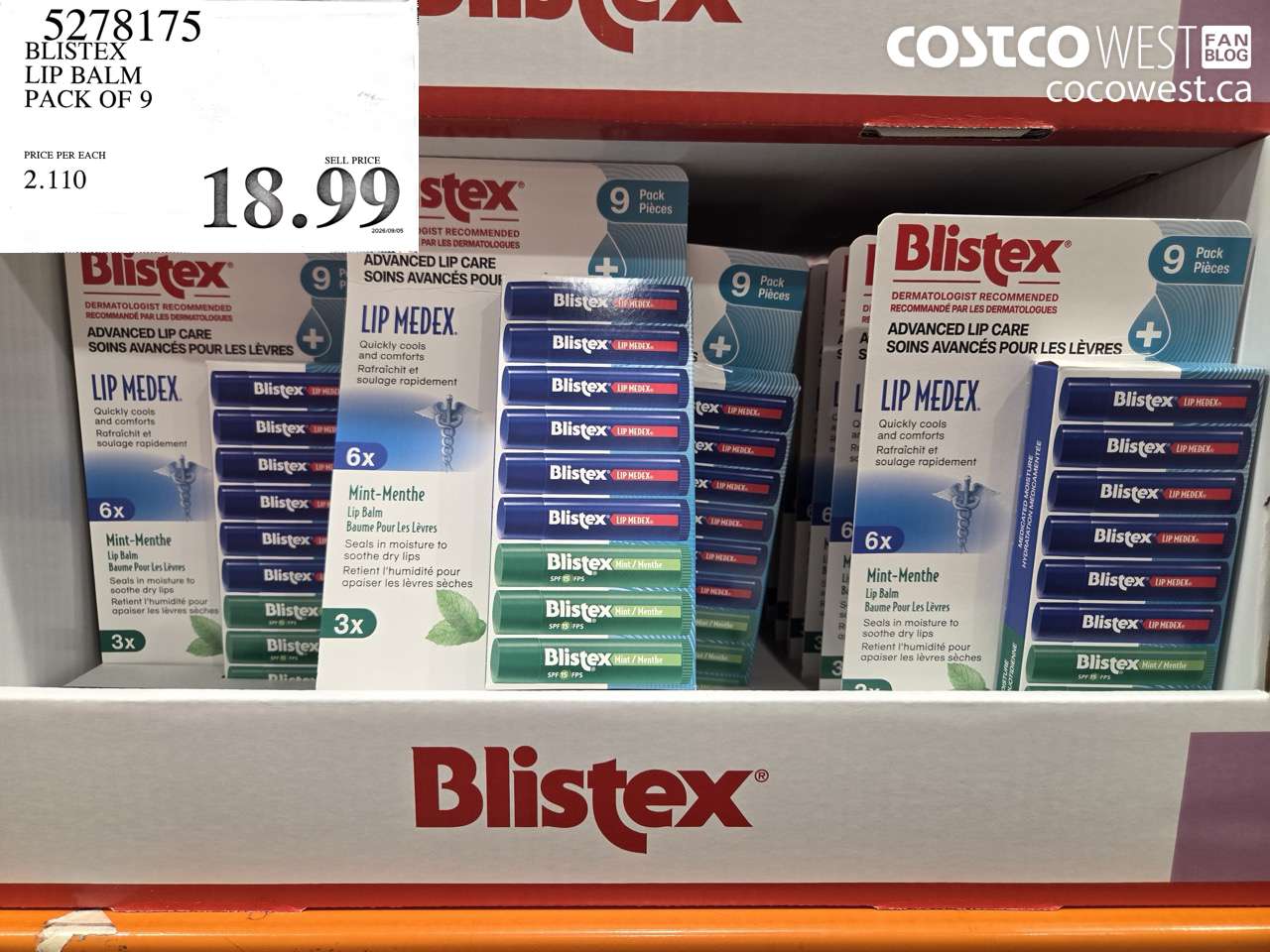5278175 BLISTEX LIP BALM PACK OF 9 $18.99