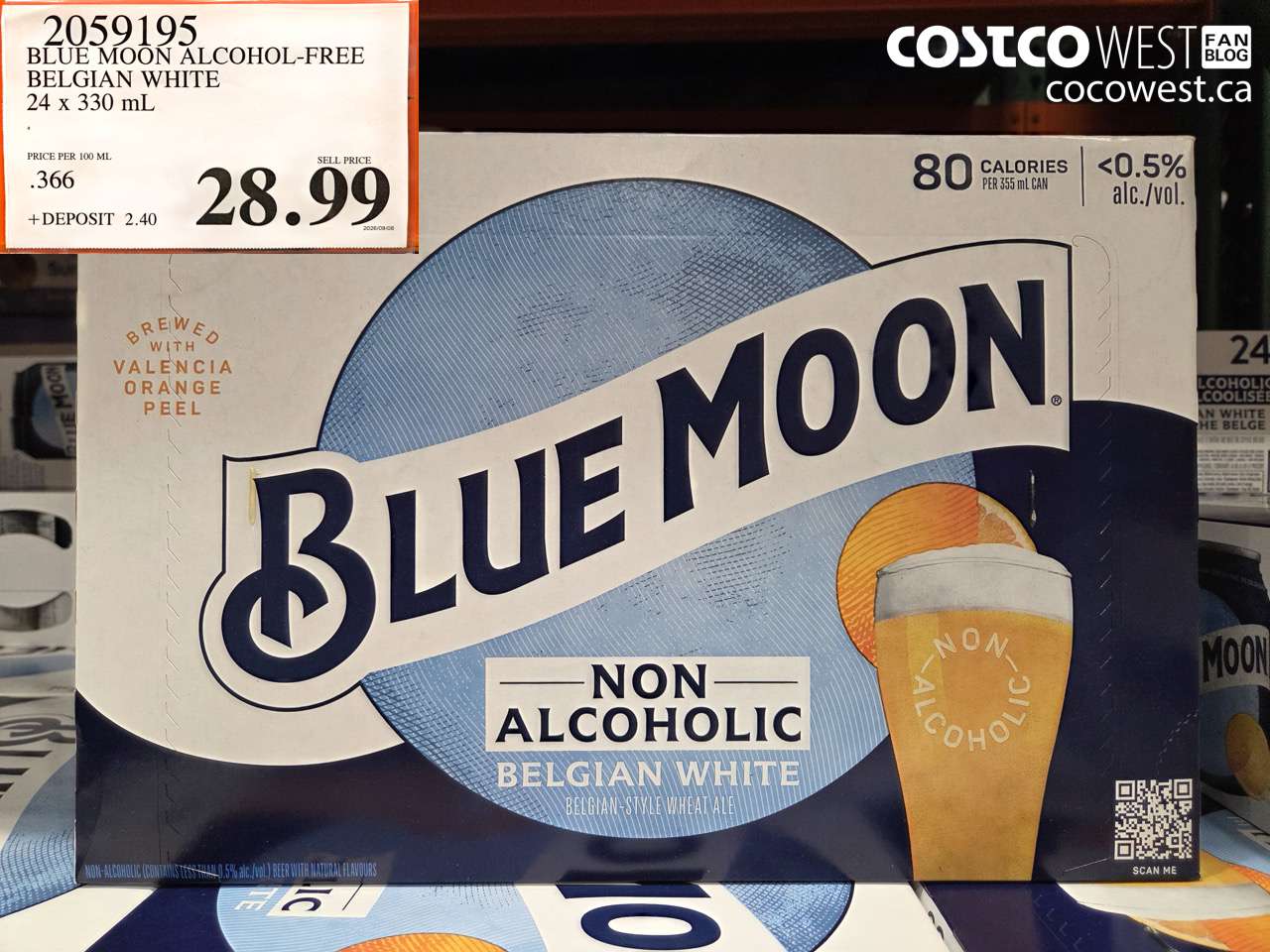 2059195 BLUE MOON ALCOHOL-FREE BELGIAN WHITE 24 X 330 ML $28.99