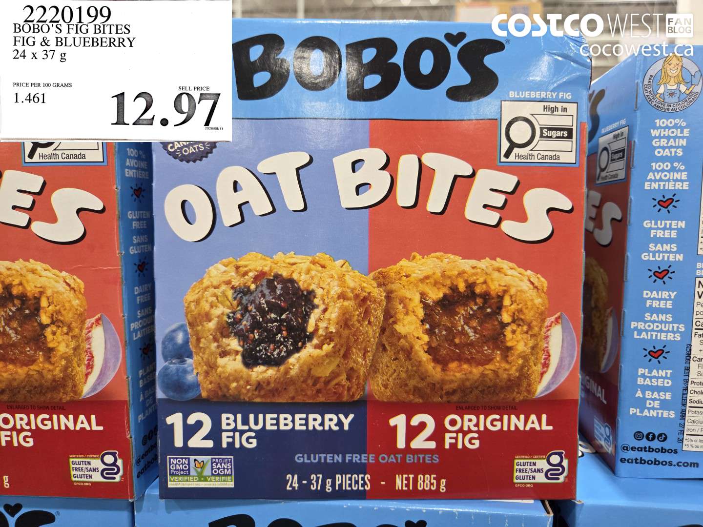 2220199 BOBO'S FIG BITES FIG & BLUEBERRY 24 X 37 G $12.97