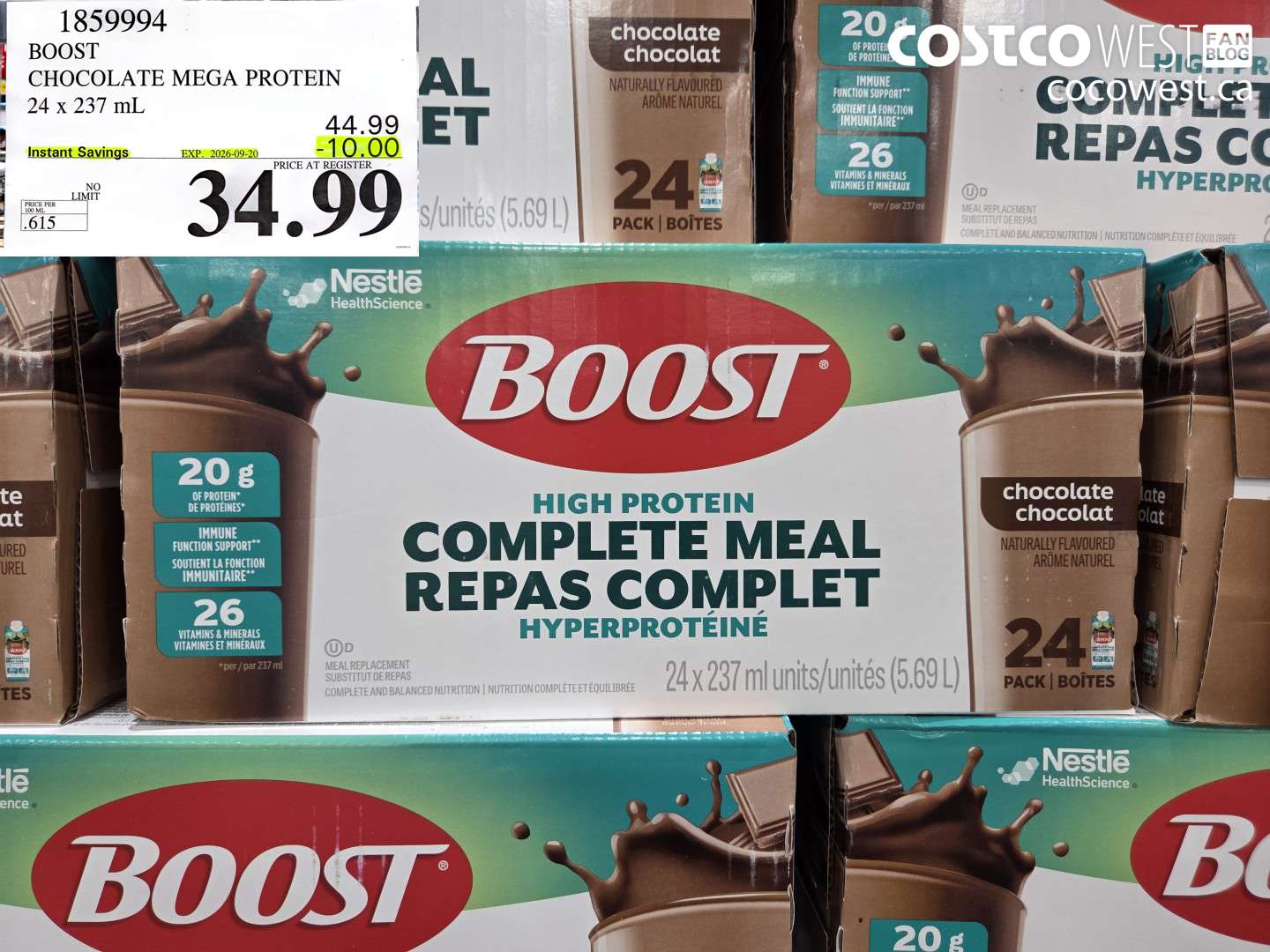 BOOST CHOCOLATE MEGA PROTEIN 24 X 237 ML