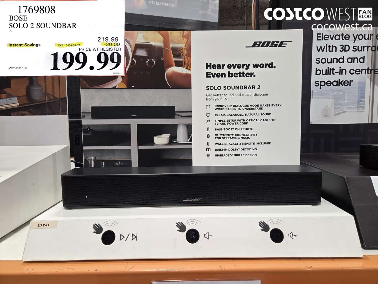 1769808 BOSE SOLO 2 SOUNDBAR ($20.00 INSTANT SAVINGS EXPIRES ON 2026-09-07) $199.99
