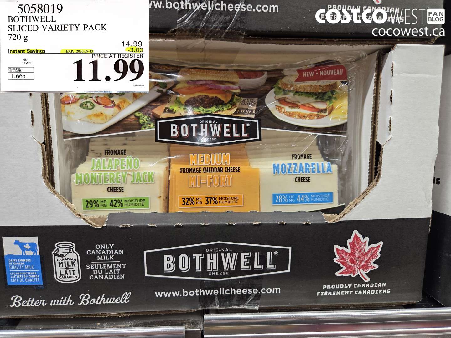 5058019 BOTHWELL SLICED VARIETY PACK 720 G ($3.00 INSTANT SAVINGS EXPIRES ON 2026-09-13) $11.99