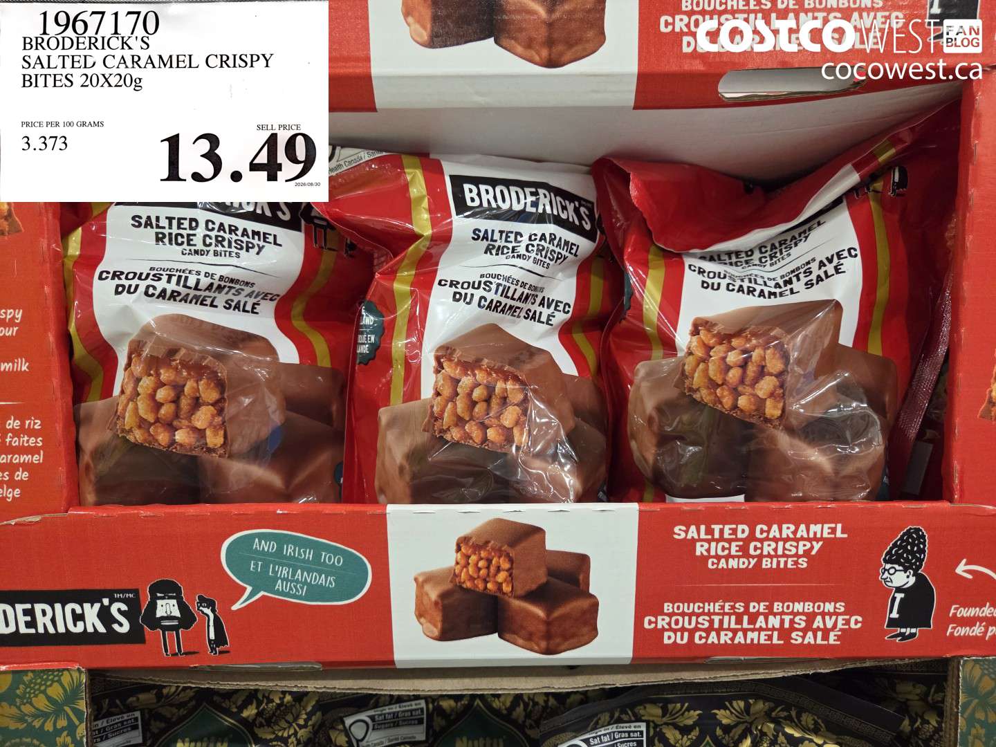 1967170 BRODERICK'S SALTED CARAMEL CRISPY BITES 20X20G $13.49