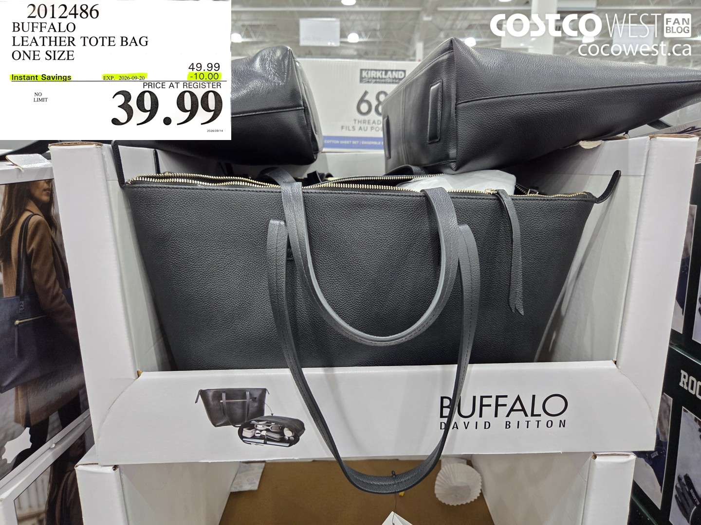 2012486 BUFFALO LEATHER TOTE BAG ONE SIZE ($10.00 INSTANT SAVINGS EXPIRES ON 2026-09-20) $39.99