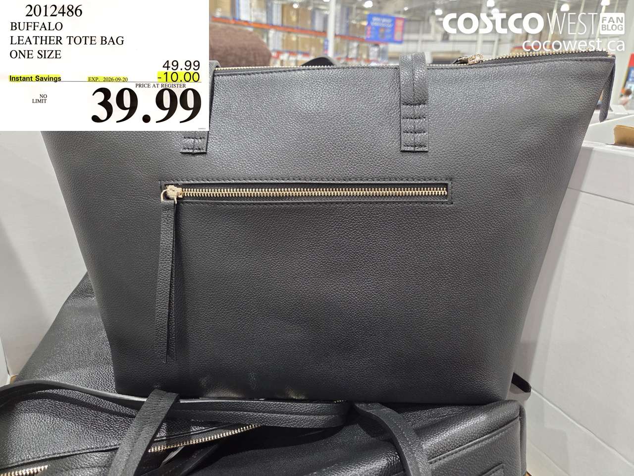 2012486 BUFFALO LEATHER TOTE BAG ONE SIZE ($10.00 INSTANT SAVINGS EXPIRES ON 2026-09-20) $39.99