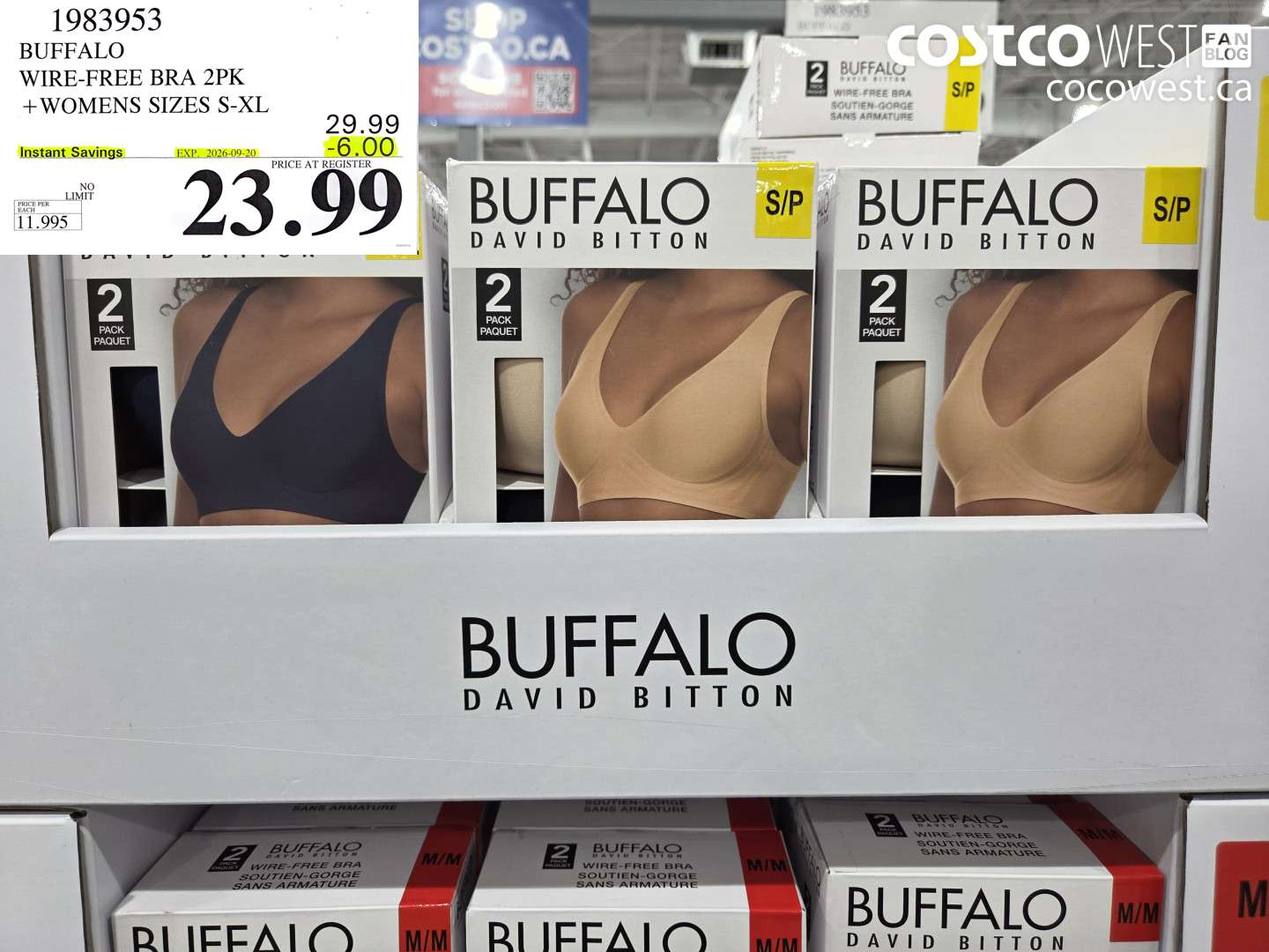 1983953 BUFFALO WIRE-FREE BRA 2PK + WOMENS SIZES S-XL ($6.00 INSTANT SAVINGS EXPIRES ON 2026-09-20) $23.99