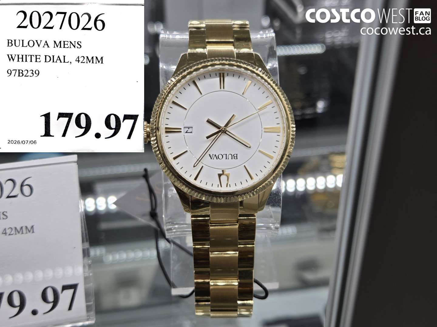 2027026 BULOVA MENS WHITE DIAL, 42MM $179.97
