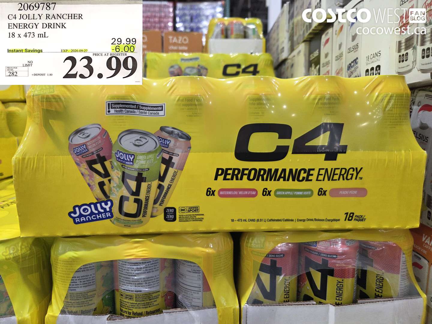 2069787 C4 JOLLY RANCHER ENERGY DRINK 18 X 473 ML ($6.00 INSTANT SAVINGS EXPIRES ON 2026-09-27) $23.99